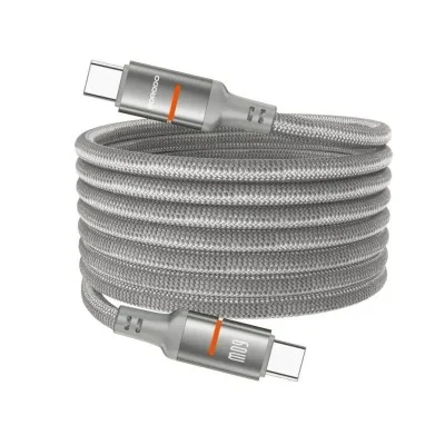 Porodo 60W Type-C To Type-C Magnetic Braided Cable - Grey